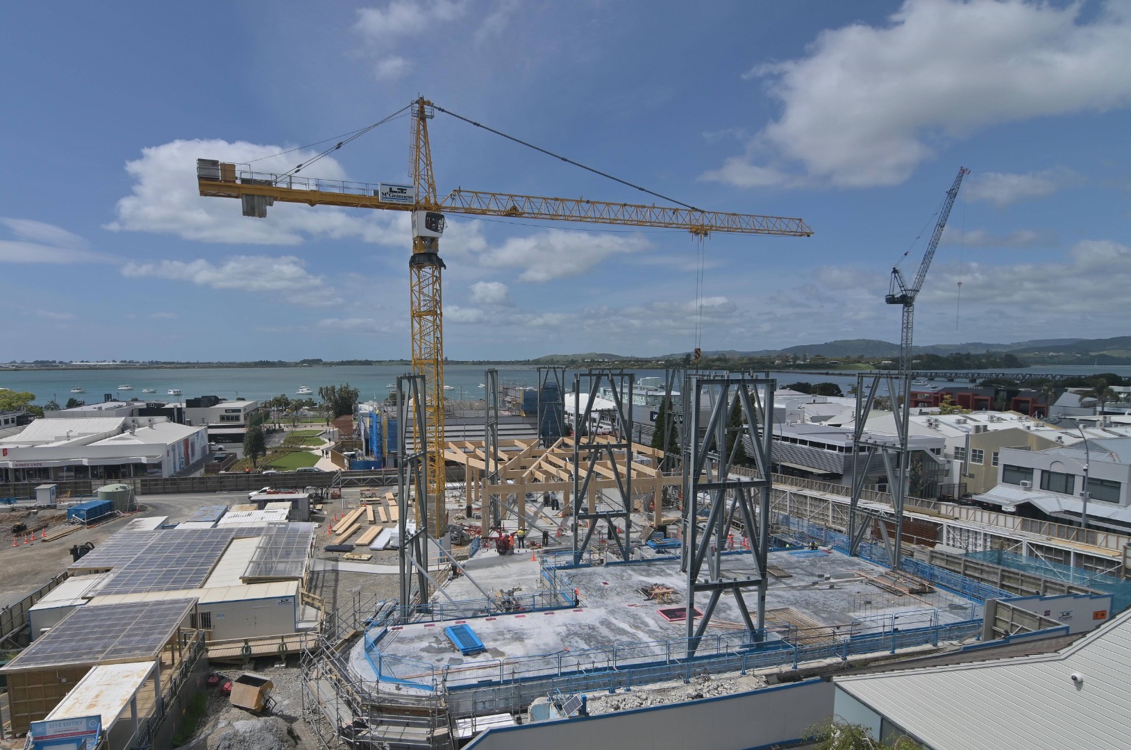 Te Manawataki o Te Papa, Tauranga’s new Library and Community Hub, is taking shape with its innovative mass timber structure.