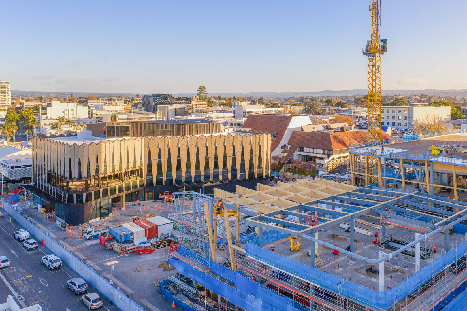The Library and Community Hub is the first completed new building within the Te Manawataki o Te Papa precinct. Image supplied by Tauranga City Council